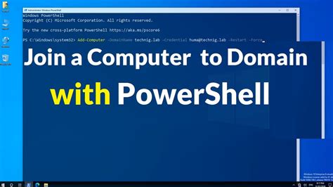 com"password "Admin12345" ConvertTo-SecureString -asPlainText -Forceusername "thetechnics. . Powershell script to join computer to domain with credentials